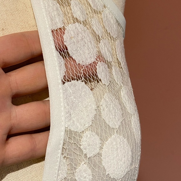 Halter Polka Dot White Cream Gold Mesh Dress - forever 21 - Picture 5 of 6